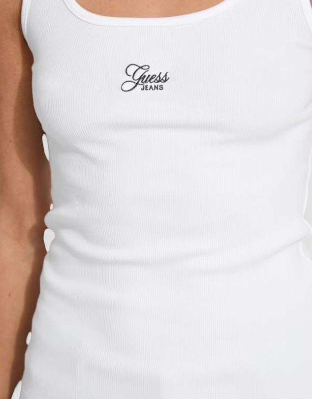 GUESS Jeans - GUESS JEANS Slim Rib Embroidered Tank Top