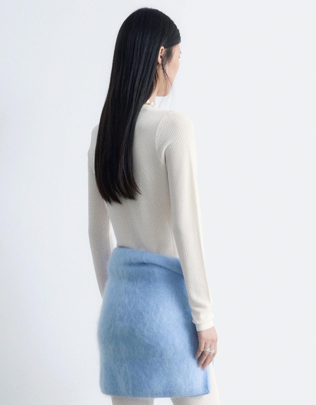 & Other Stories - Long-Sleeve Pointelle-Knit Top