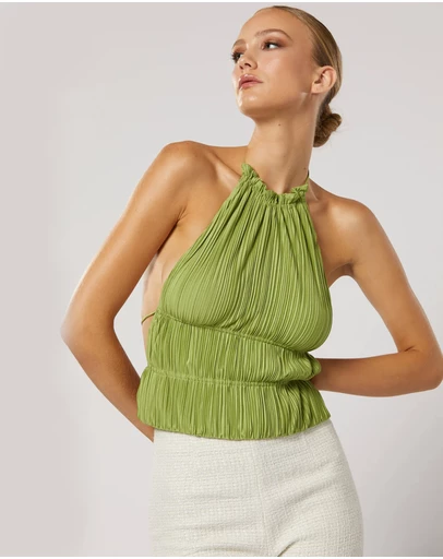 Winona - Plisse Top Green