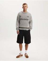 Cotton On - Washed Graphic Crew Knit