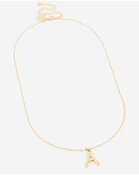 Lovisa - Waterproof Gold Plated Stainless Steel Bamboo Letter A Necklace