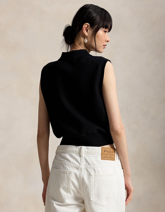 Polo Ralph Lauren - Cotton Cropped Sleeveless Polo Sweater