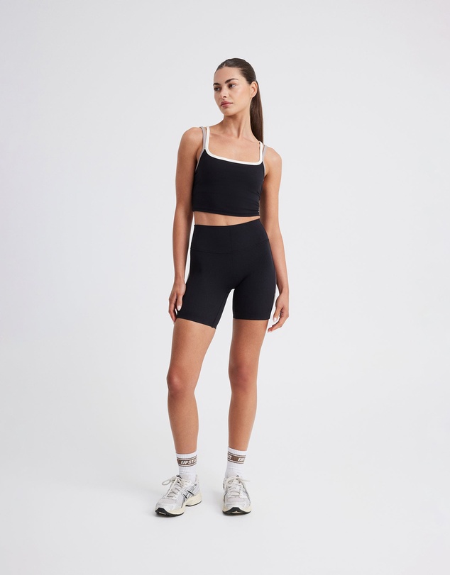 Upstate - Air Sculpt Stripe Bike Short - Black