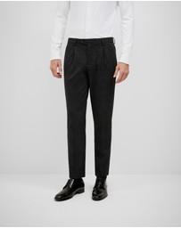 Politix - Travel Performance Jersey Check Tailored Pant