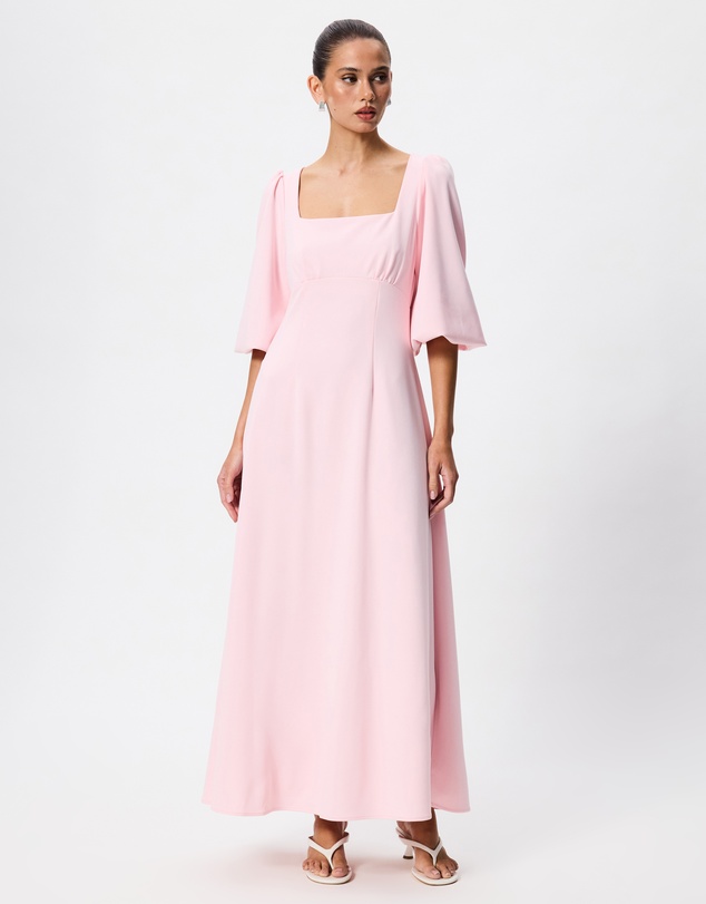 Tussah - Rosalie Square Neck Puff Sleeve Midi Dress