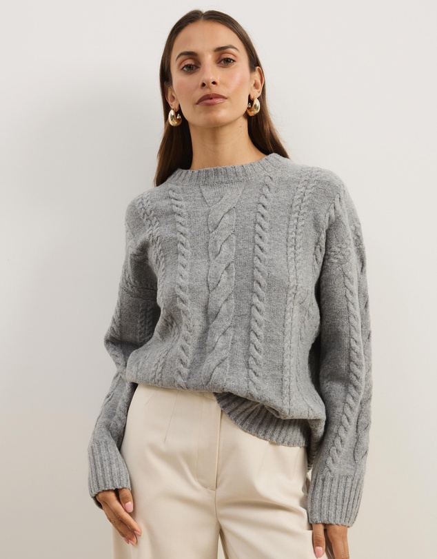 Atmos&Here - Drew Oversized Textured Cable Knit Jumper
