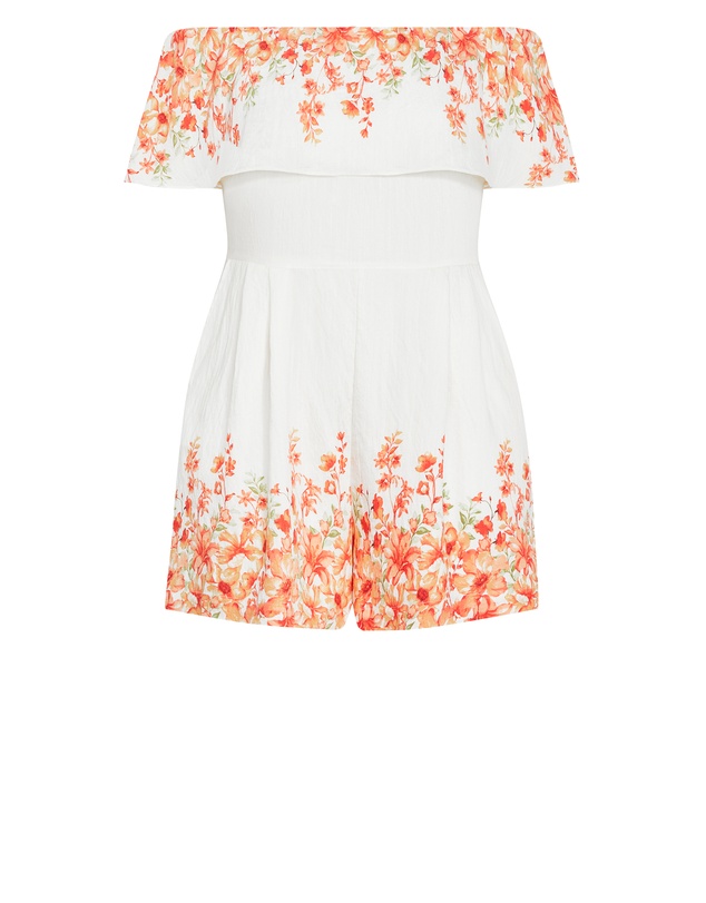 City Chic - Poppy Print Playsuit