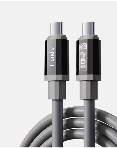 Friendie - Tough USB C to USB C Charging Cable (1.5m) — 240W, E Marker, LED Power Screen