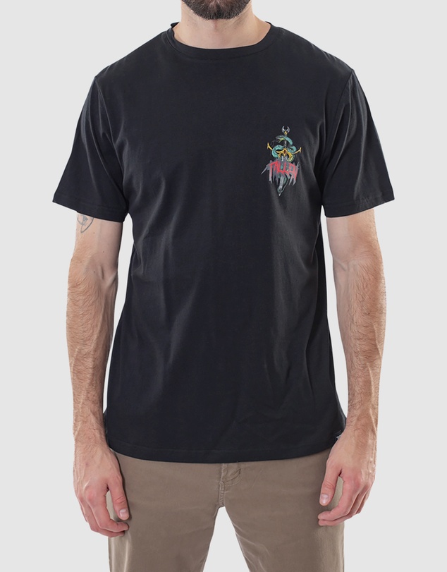 Fallen Footwear - Fallen Footwear Men Venom Cotton Tee Regular Fit Jumper Black/Green