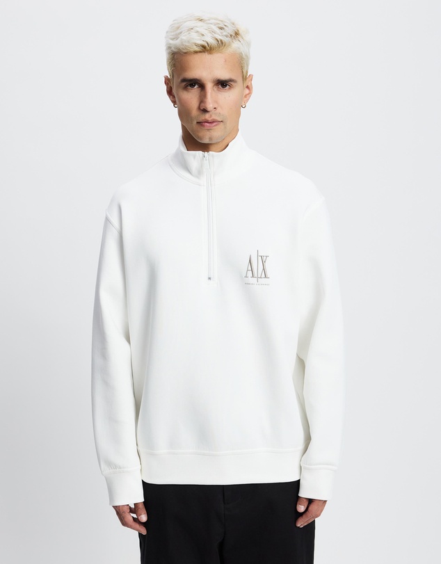 Armani Exchange - Chest Logo Half Zip Sweatshirt
