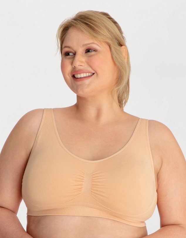 Ava & Audrey  - Underbliss by Ava & Audrey Seamless Bamboo Blend Comfort Wire-Free Bra 2 Pack