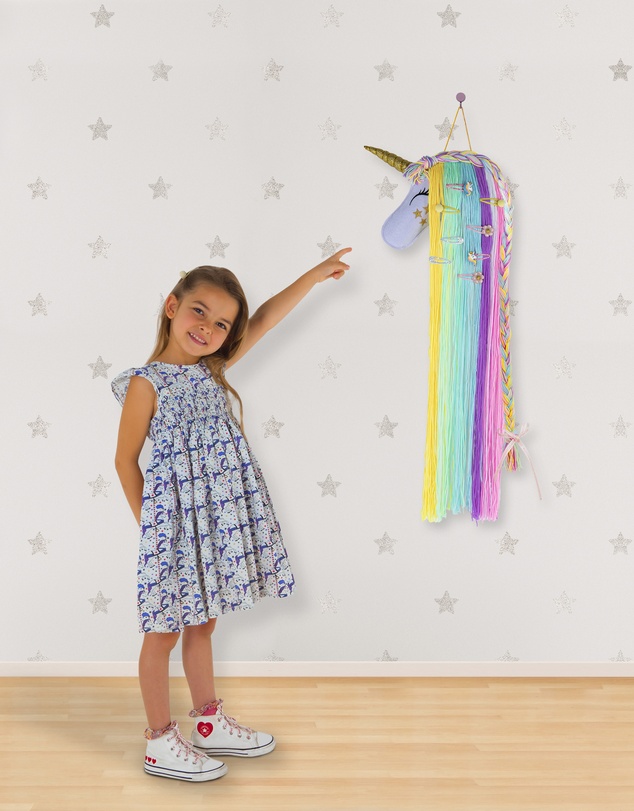 Mestige Kids - Sparkles Unicorn Hair Accessory Holder - Includes 4 Sets of Hair Clips