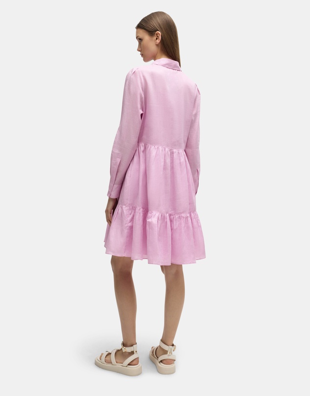 BOSS - Tiered Shirt Dress In Ramie