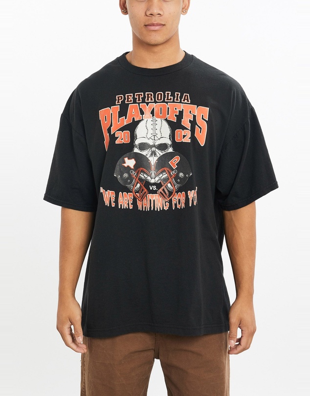 Vintage by The Real Deal - Pre Loved - Vintage 2002 Petrolia Pirates Playoffs Football Tee