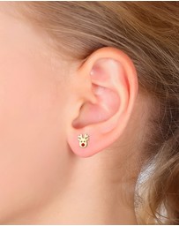Elli Jewelry - Earrings Reindeer Crystals Gold Plated 925 Sterling Silver