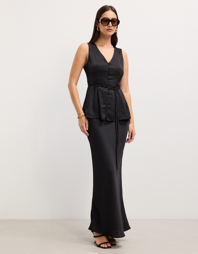 The Fated - Charlie Satin Midi Skirt