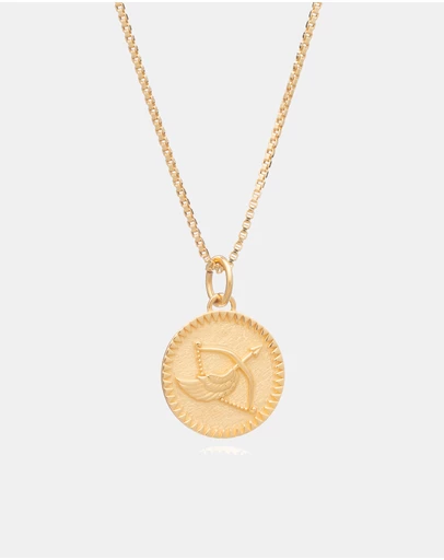 Rachel Jackson - Zodiac Art Coin Necklace Sagittarius