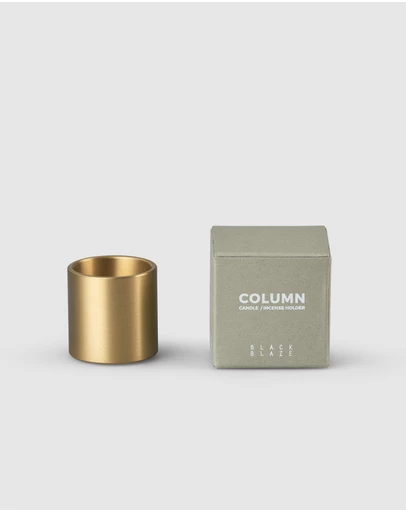 Black Blaze - Column Brass Candle Holder