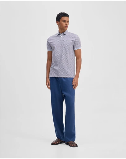 Oxford - Milo Print Jersey Polo With Pocket