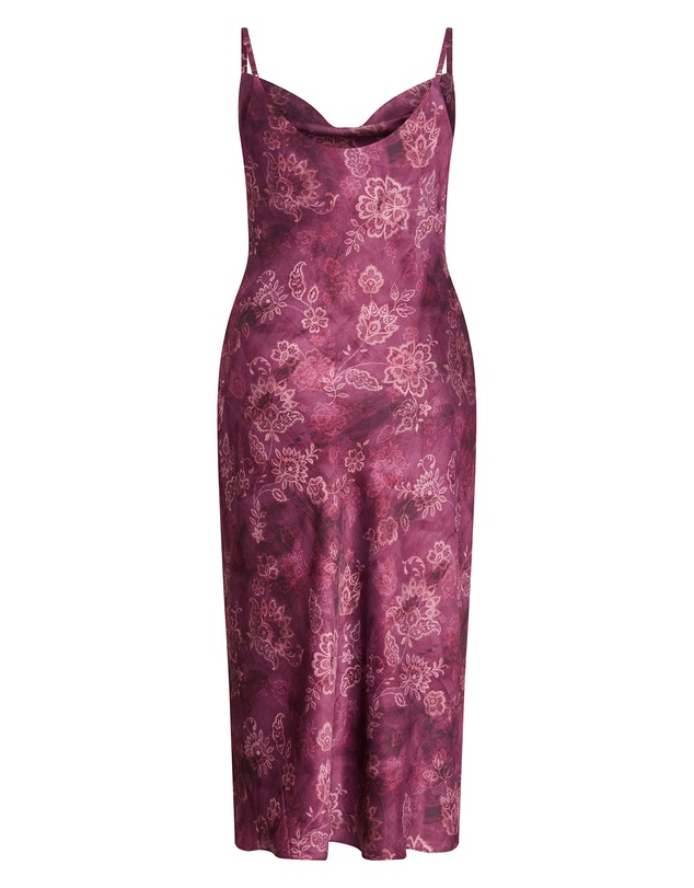 City Chic - Sadie Lace Print Slip Dress