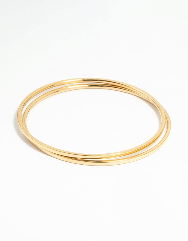 Lovisa - Waterproof Gold Plated Stainless Steel Clean Bangles 2-Pack