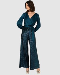 SACHA DRAKE - Satin Faux Wrap Top