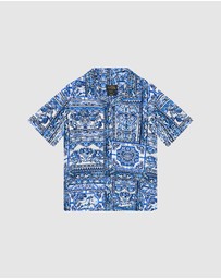 Camilla - Short Sleeve Camp Collared Shirt - Kids