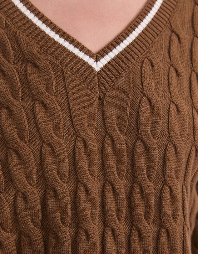 Sportscraft - Merino Cable V Neck Sweater