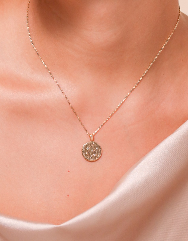 Astrid & Miyu - Zodiac Crystal Pendant 18ct Gold Plated Necklace