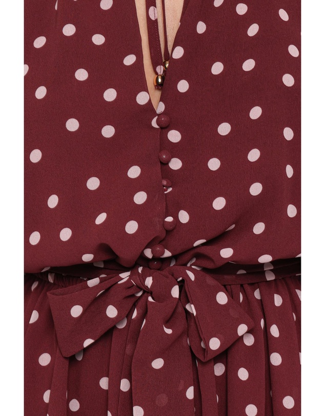 Petal & Pup - Michelle Playsuit - Burgundy Polka Dot