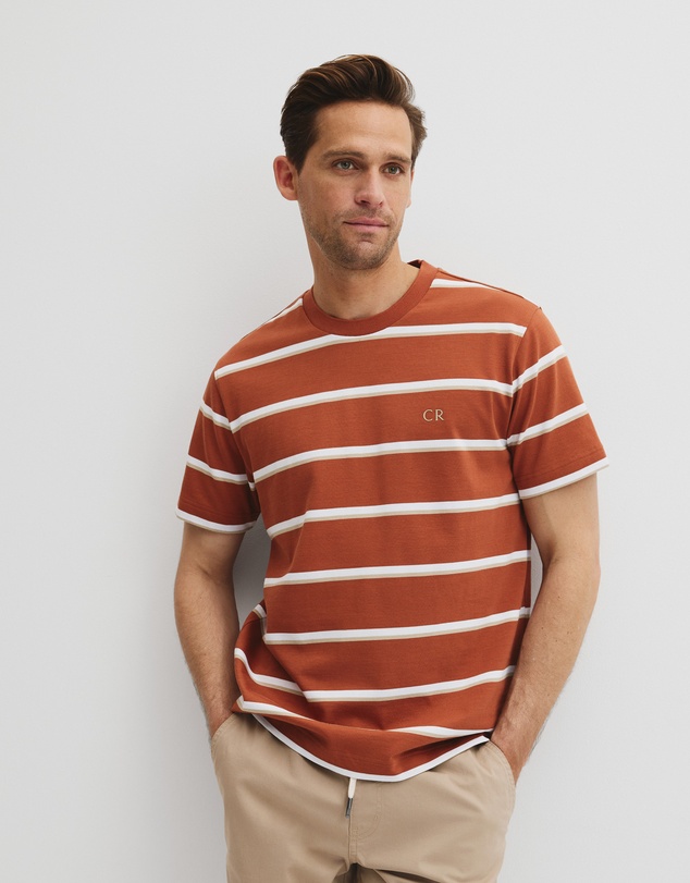 Country Road - Australian Cotton Cr Logo Stripe T-shirt