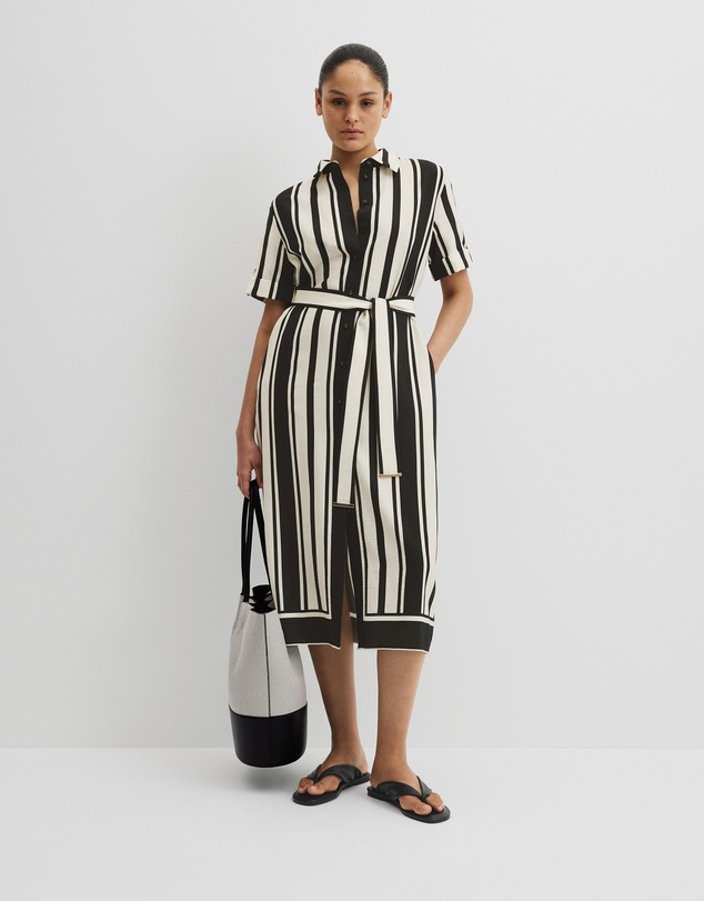 Country Road - Stripe Midi Shirt Dress