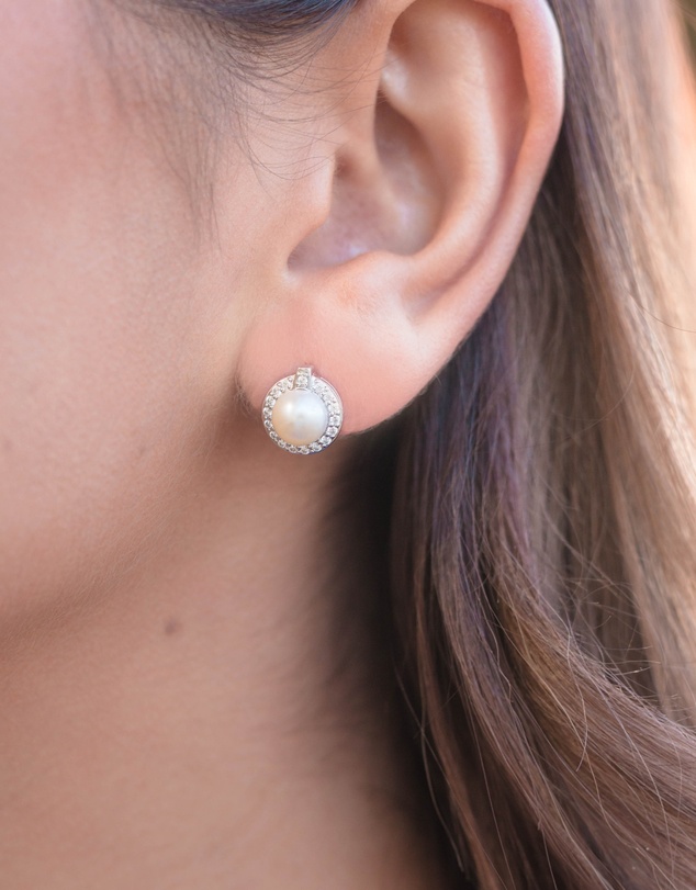 Georgini - GEORGINI OCEANS TASMAN FRESHWATER PEARL EARRINGS SILVER