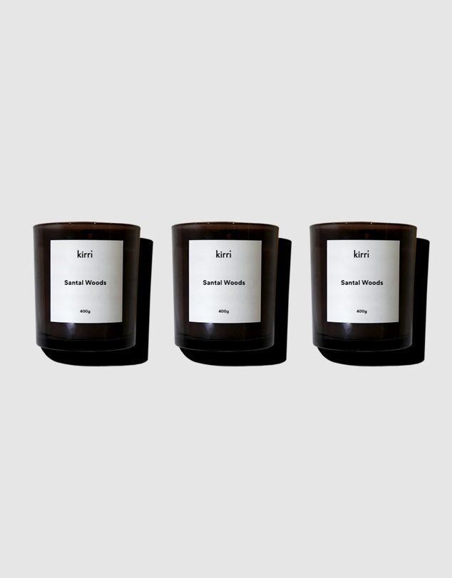 Kirri by Scent Australia Home - Santal Woods Candle (400g) Trio