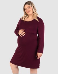 B Free Intimate Apparel - Bamboo Long Sleeve Maternity & Nursing Dress