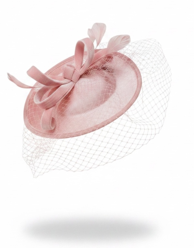 Mossée - Elodie Blush Veil Fascinator