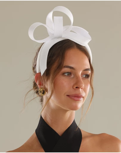 Morgan & Taylor - Mel Fascinator in White