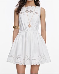 Self Portrait - Cotton Embroidered Mini Dress