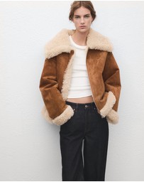 M.N.G - Faux-Shearling Suede Jacket