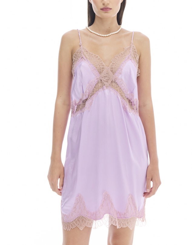 THE TALES - Satin and Lace Slip Dress