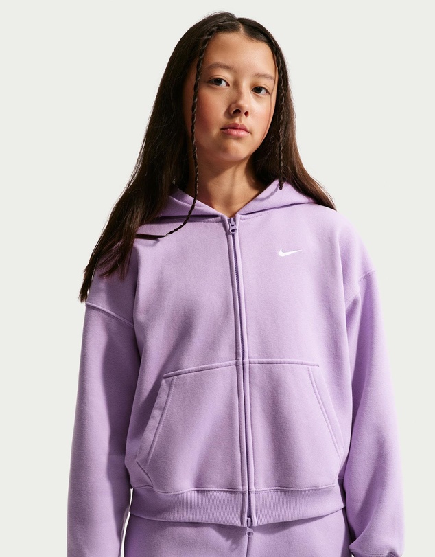 Nike - Studio Oversized Fleece Full-Zip Hoodie - Teens