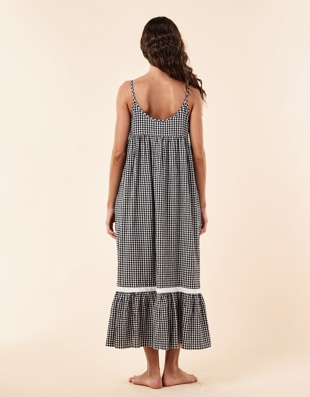 Papinelle - Seersucker Lace Insert Maxi Nightie