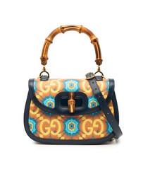 Pre-Loved by Azura Reborn - Pre-Loved 100th Anniversary Medium GG Coated Canvas Kaleidoscope 1947 Bamboo Top Handle Bag