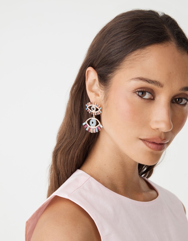 Forcast - Rainbow Eye Drop Earrings