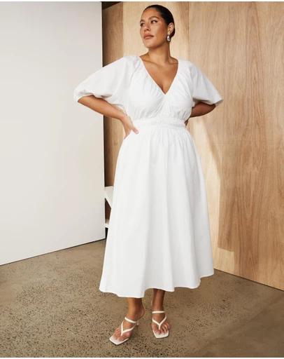 Atmos&Here Curvy - Darla Linen Blend Midi Dress