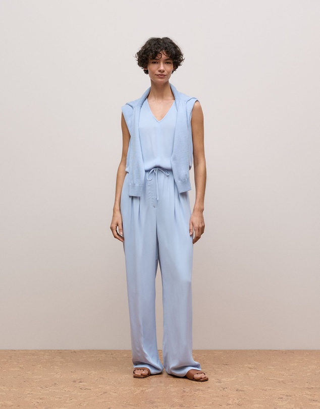 Trenery - Soft Sleeveless Top in Soft Blue