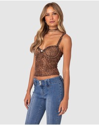 EDIKTED - Lidia Sheer Mesh Bra Top