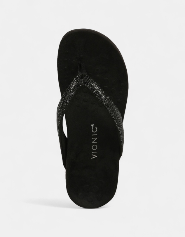 Vionic - Dillon Shine Toe Post Sandal - Black