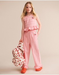 Huxbaby - Raspberry Stripe Peplum Top - ICONIC EXCLUSIVE - Babies-Kids
