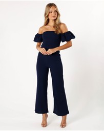 Petal & Pup - Tamra Off Shoulder Jumpsuit - Navy